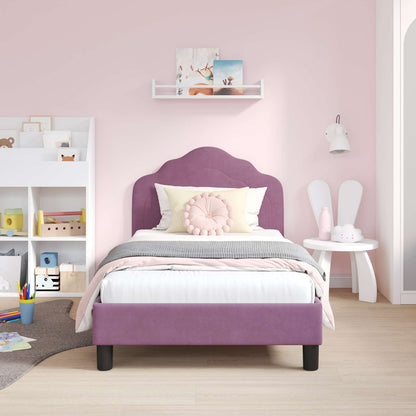 Struttura letto bambini con testata Viola 80 x 160 cm Velluto