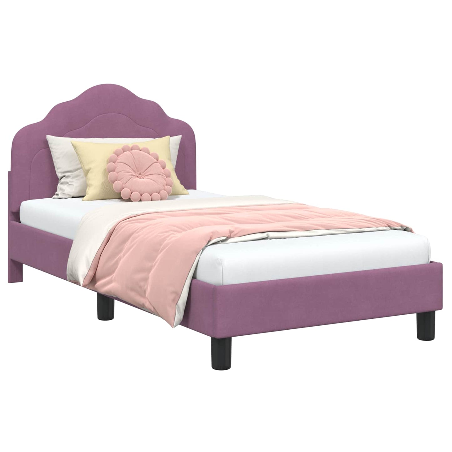 Struttura letto bambini con testata Viola 80 x 160 cm Velluto