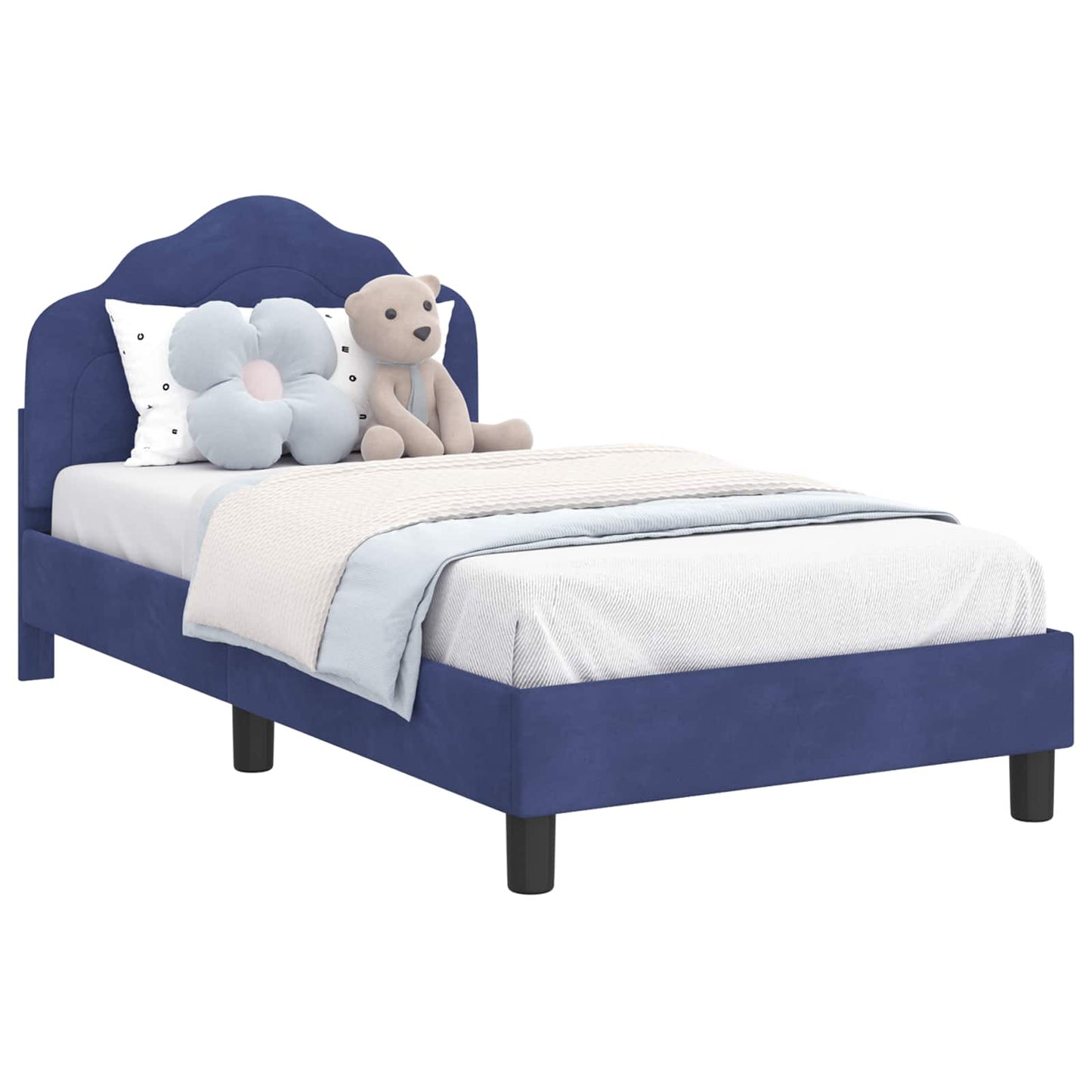 Struttura letto bambini con testata Blu Polizia 80 x 160 cm