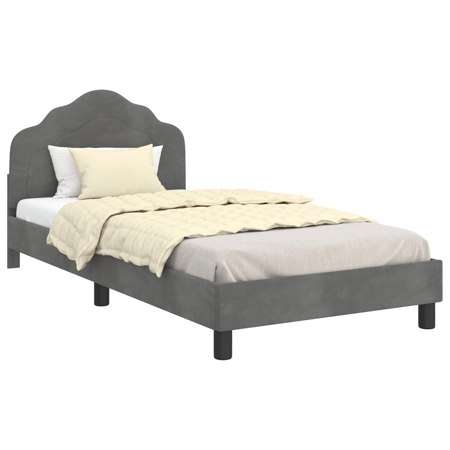 Struttura letto bambini con testata Grigio scuro 80 x 200 cm