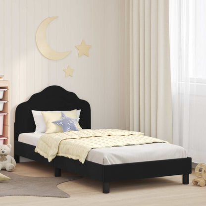 Struttura letto bambini con testata Nero 80 x 200 cm Velluto