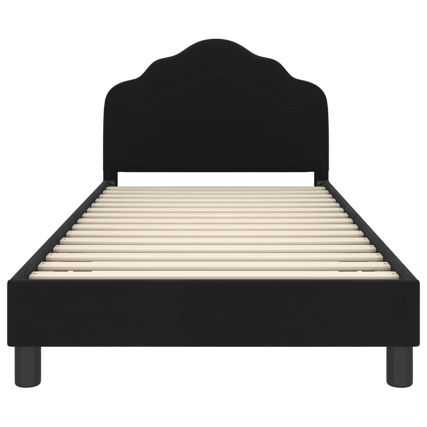 Struttura letto bambini con testata Nero 80 x 200 cm Velluto