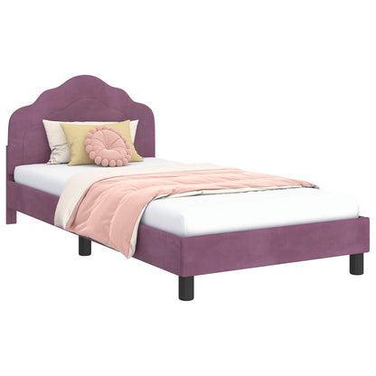 Struttura letto bambini con testata Viola 80 x 200 cm Velluto