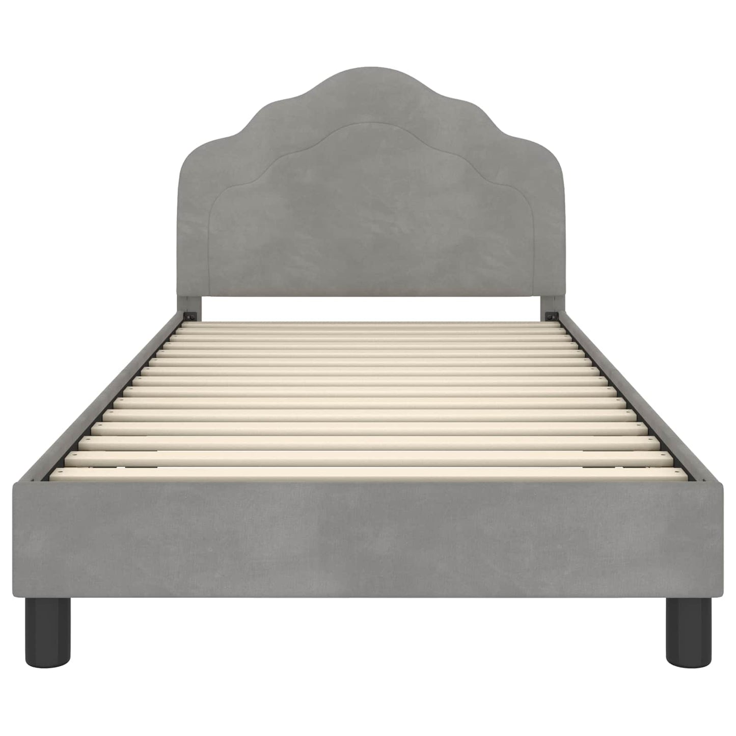 Struttura letto bambini con testata Grigio chiaro 90 x 190 cm