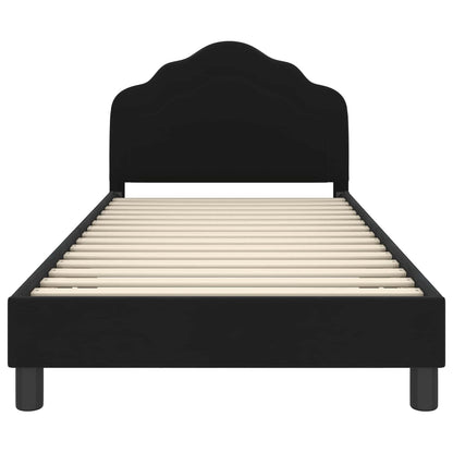 Struttura letto bambini con testata Nero 90 x 190 cm Velluto