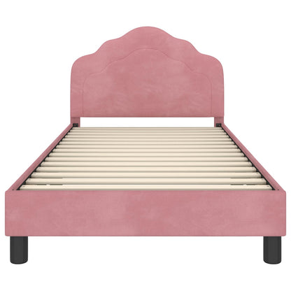 Struttura letto bambini con testata Rosa 90 x 190 cm Velluto