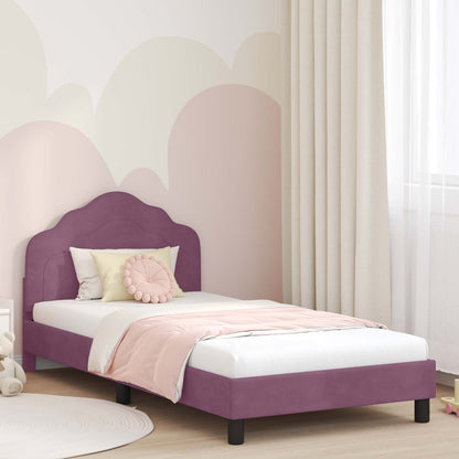 Struttura letto bambini con testata Viola 90 x 190 cm Velluto