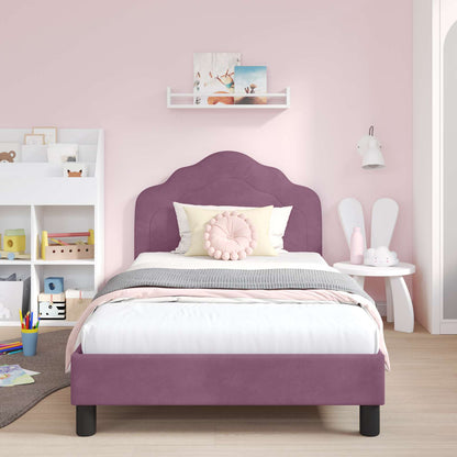 Struttura letto bambini con testata Viola 90 x 190 cm Velluto