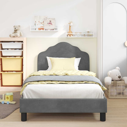 Struttura letto bambini con testata Grigio scuro 90 x 200 cm