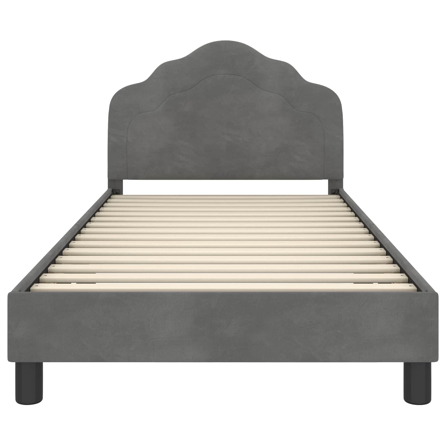 Struttura letto bambini con testata Grigio scuro 90 x 200 cm