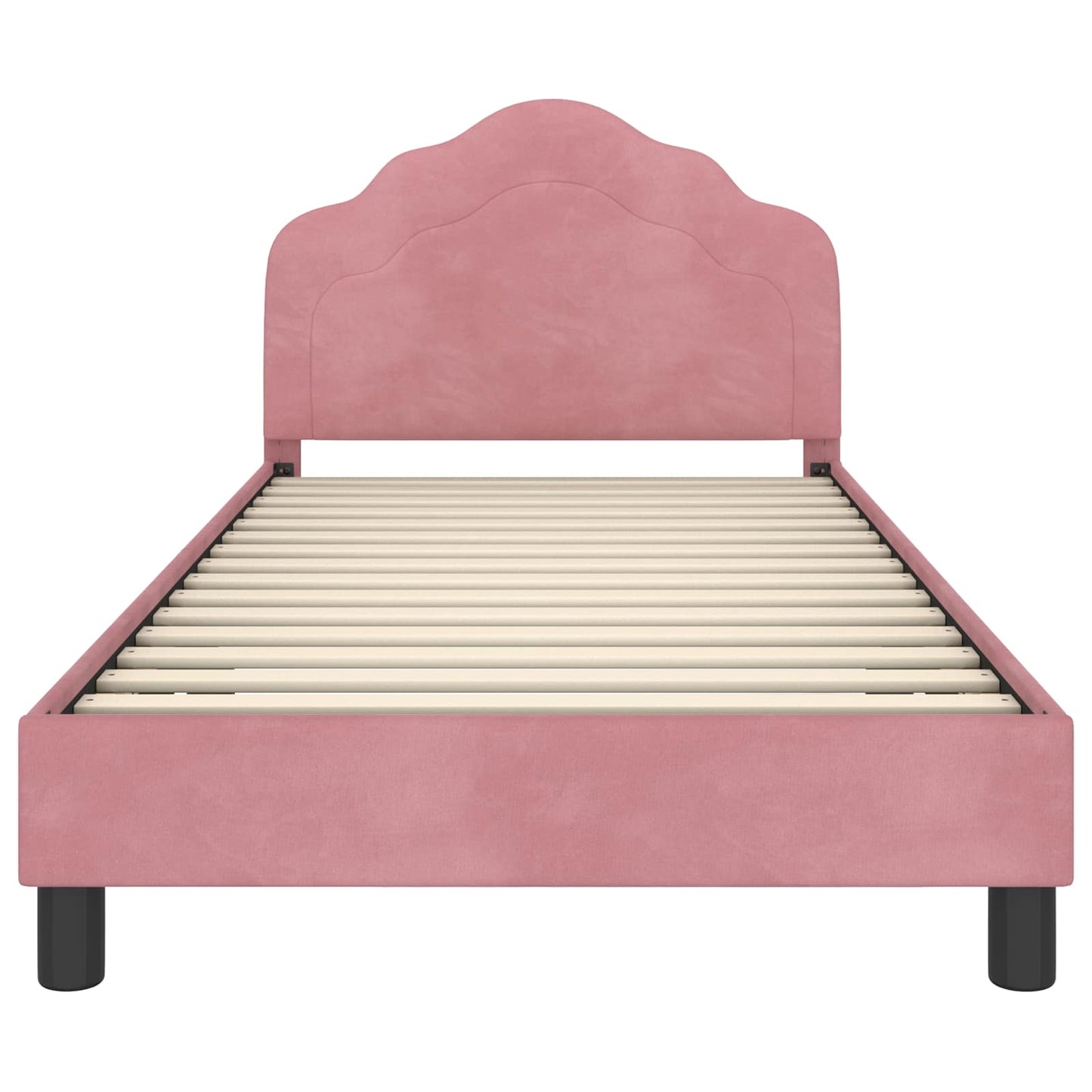 Struttura letto bambini con testata Rosa 90 x 200 cm Velluto