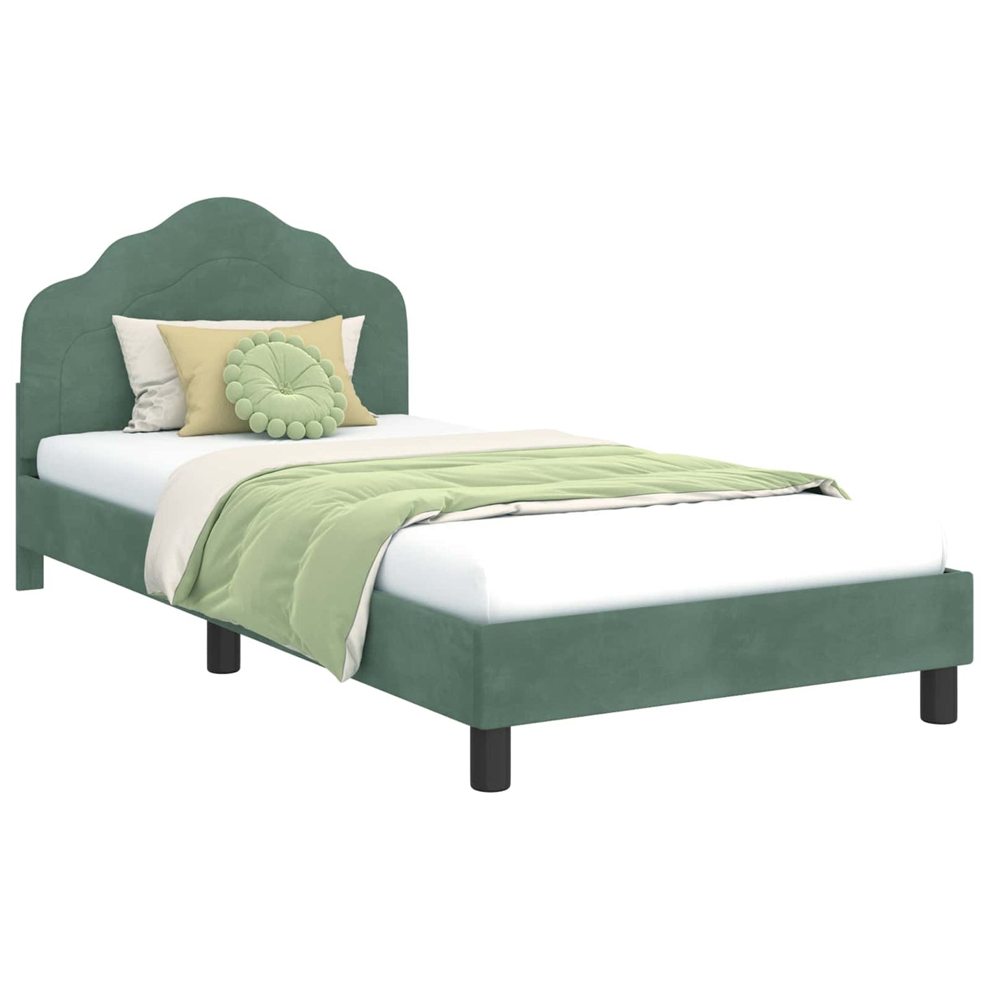 Struttura letto bambini con testata Verde Mare 90 x 200 cm