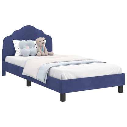 Struttura letto bambini con testata Blu Polizia 90 x 200 cm