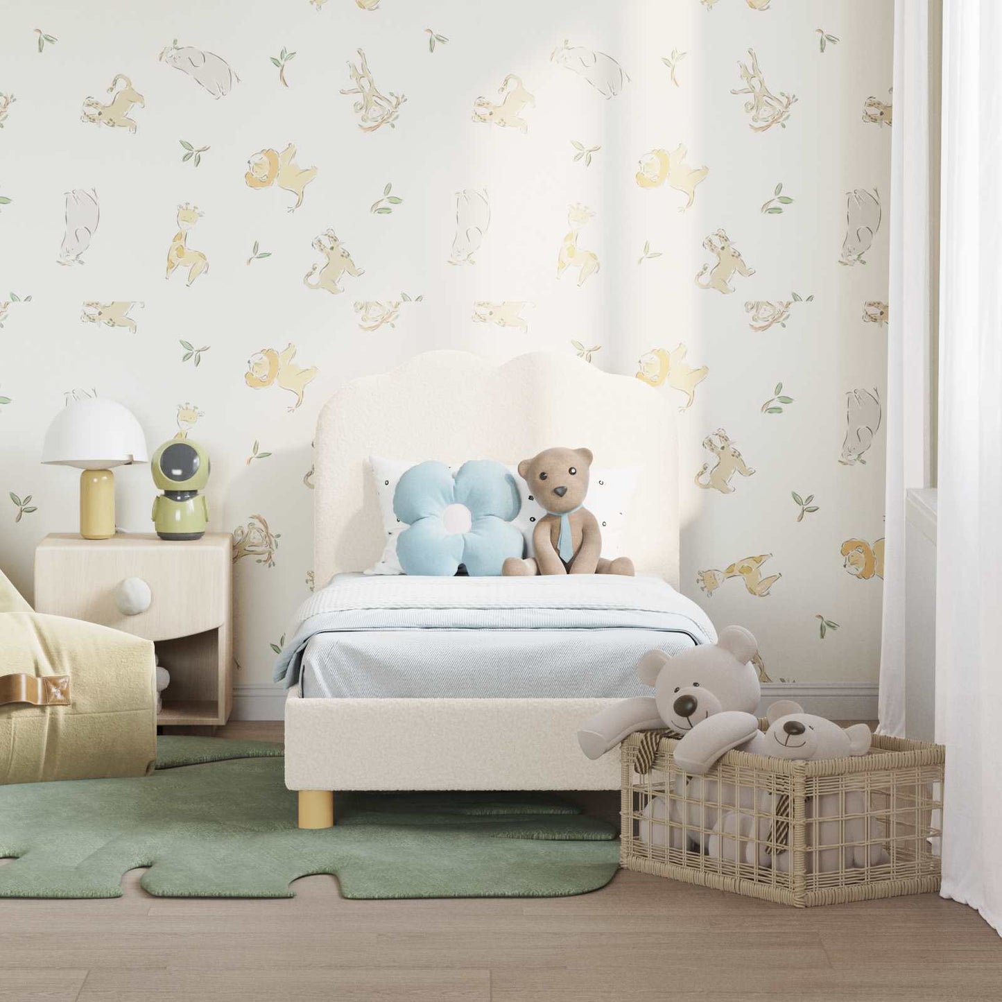 Struttura letto per bambini con testata Crema 70 x 140 cm
