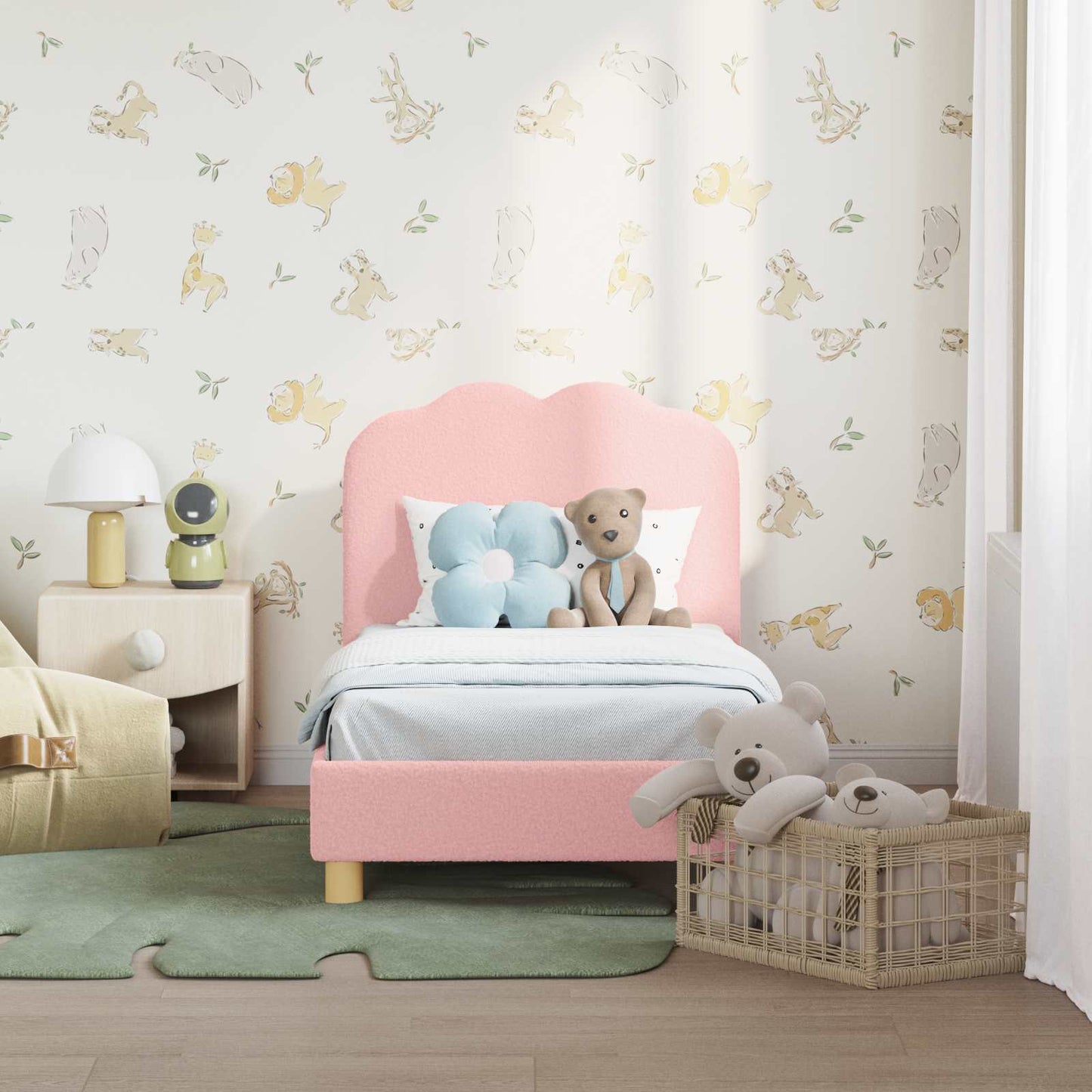 Struttura letto per bambini con testata Rosa 70 x 140 cm