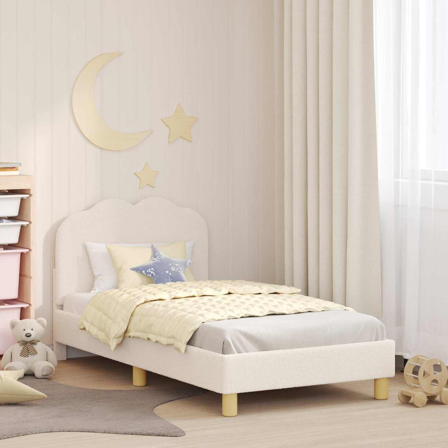 Struttura letto bambini con testata Crema 80 x 160 cm