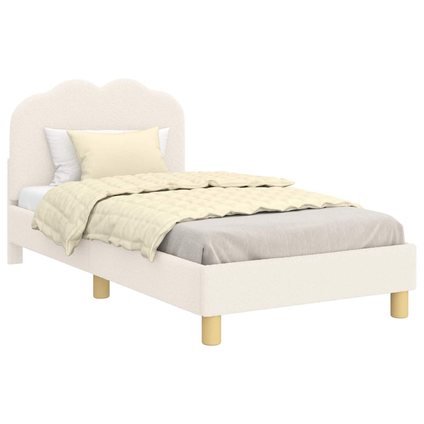 Struttura letto bambini con testata Crema 80 x 160 cm