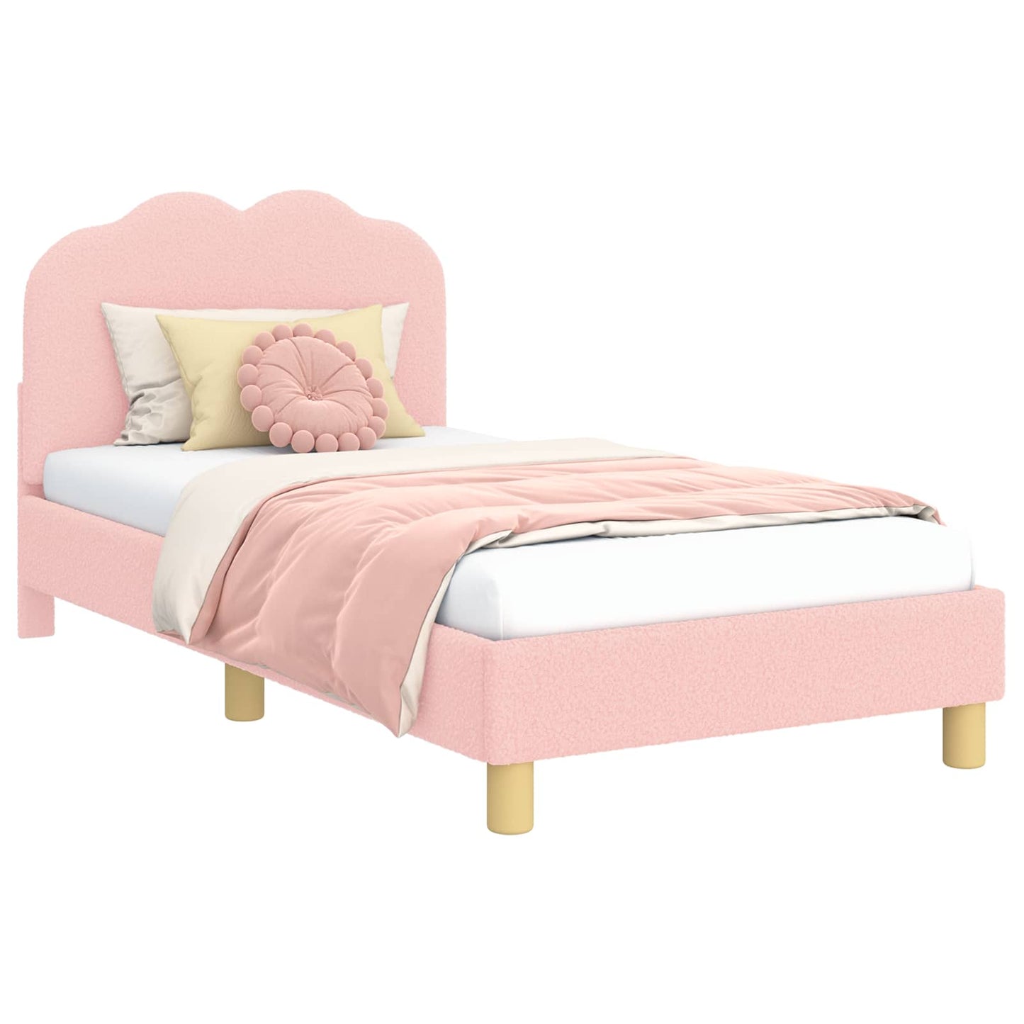 Struttura letto bambini con testata Rosa 80 x 160 cm
