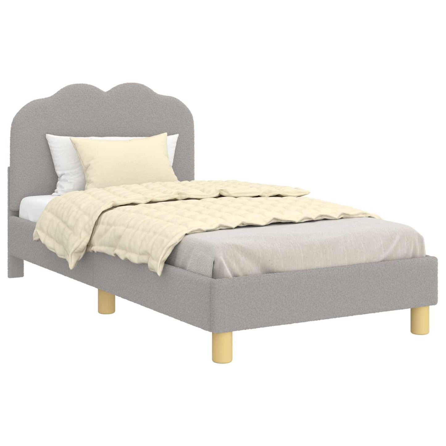 Struttura letto bambini con testata Grigio chiaro 80 x 160 cm