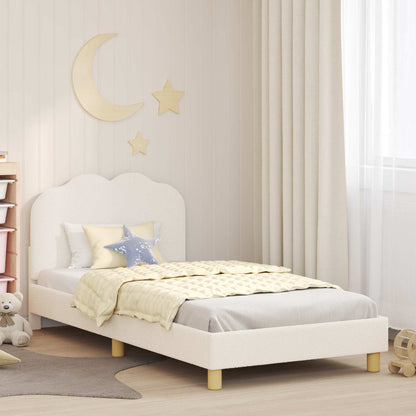Struttura letto bambini con testata Crema 80 x 200 cm