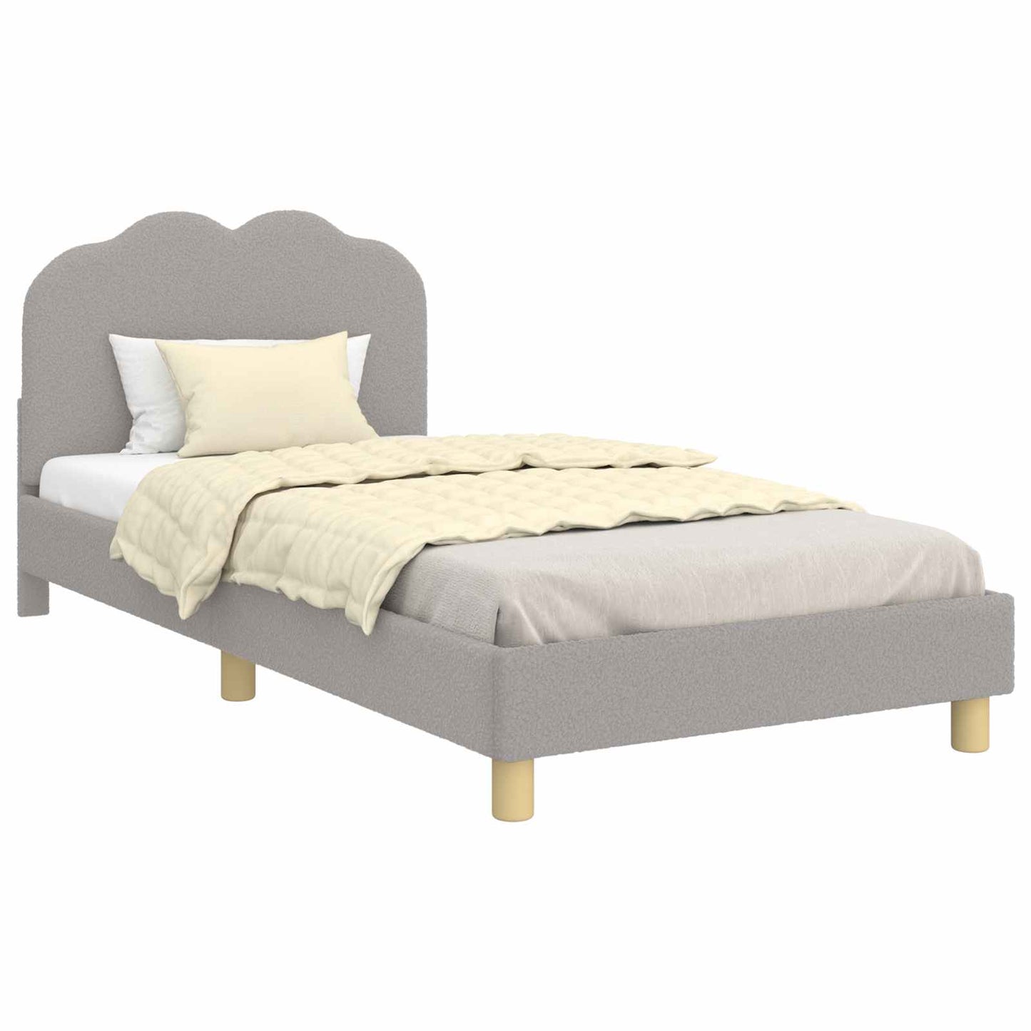 Struttura letto bambini con testata Grigio chiaro 80 x 200 cm