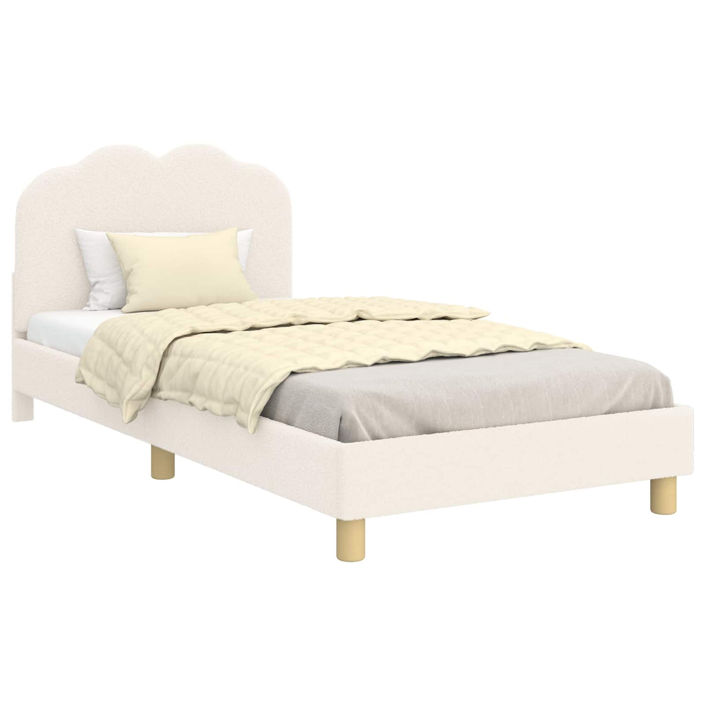 Struttura letto bambini con testata Crema 90 x 200 cm