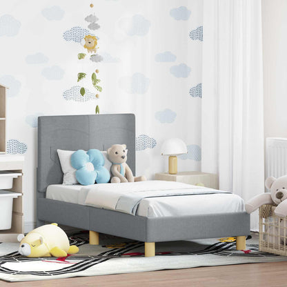Struttura letto per bambini con testata Grigio chiaro Tessuto