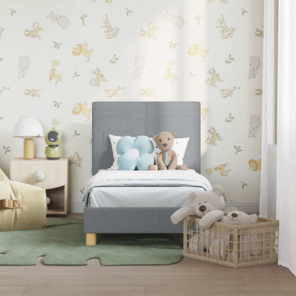 Struttura letto per bambini con testata Grigio chiaro Tessuto