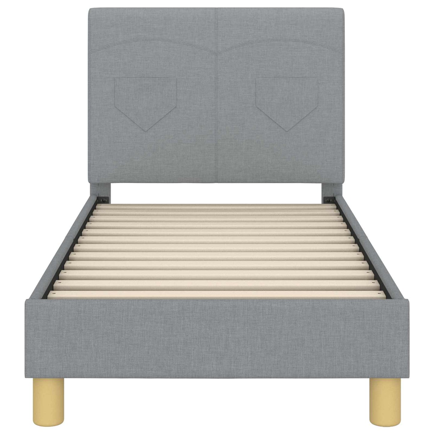 Struttura letto per bambini con testata Grigio chiaro Tessuto