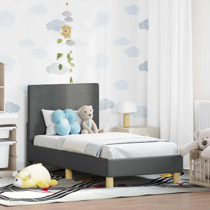 Struttura letto per bambini con testata Grigio scuro Tessuto