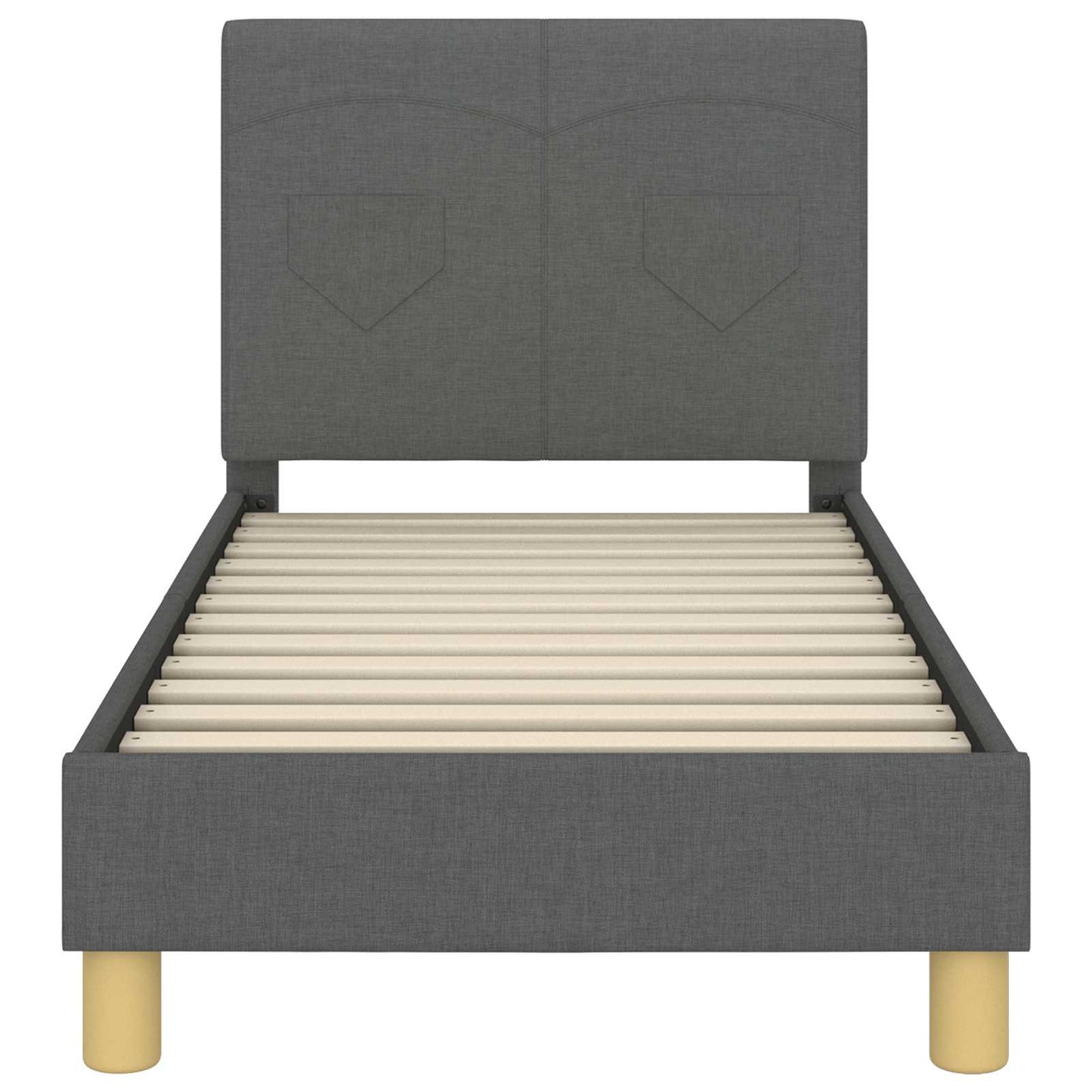 Struttura letto per bambini con testata Grigio scuro Tessuto