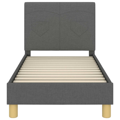Struttura letto per bambini con testata Grigio scuro Tessuto