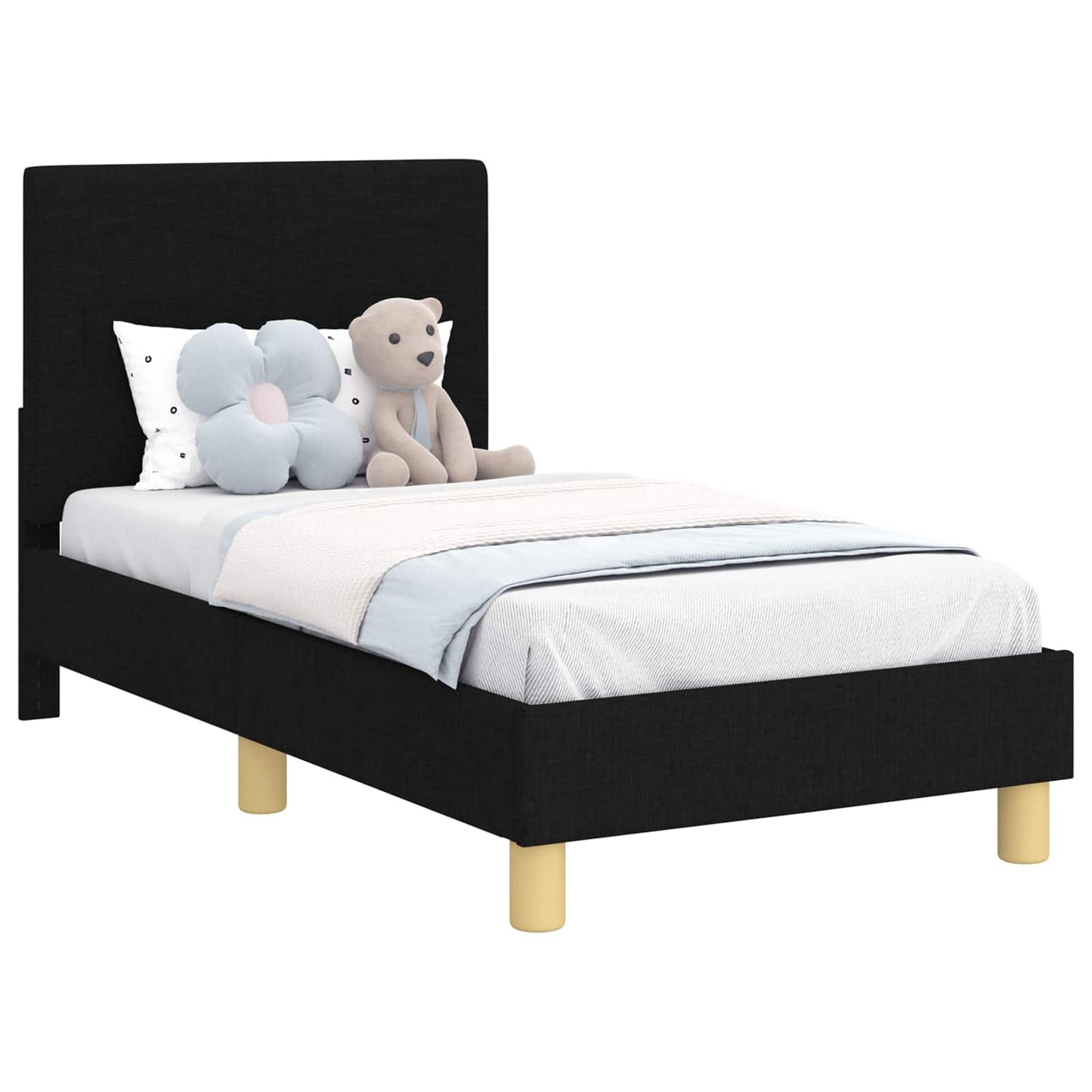 Struttura letto per bambini con testata Nero 70 x 140 cm