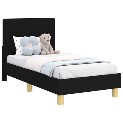 Struttura letto per bambini con testata Nero 70 x 140 cm