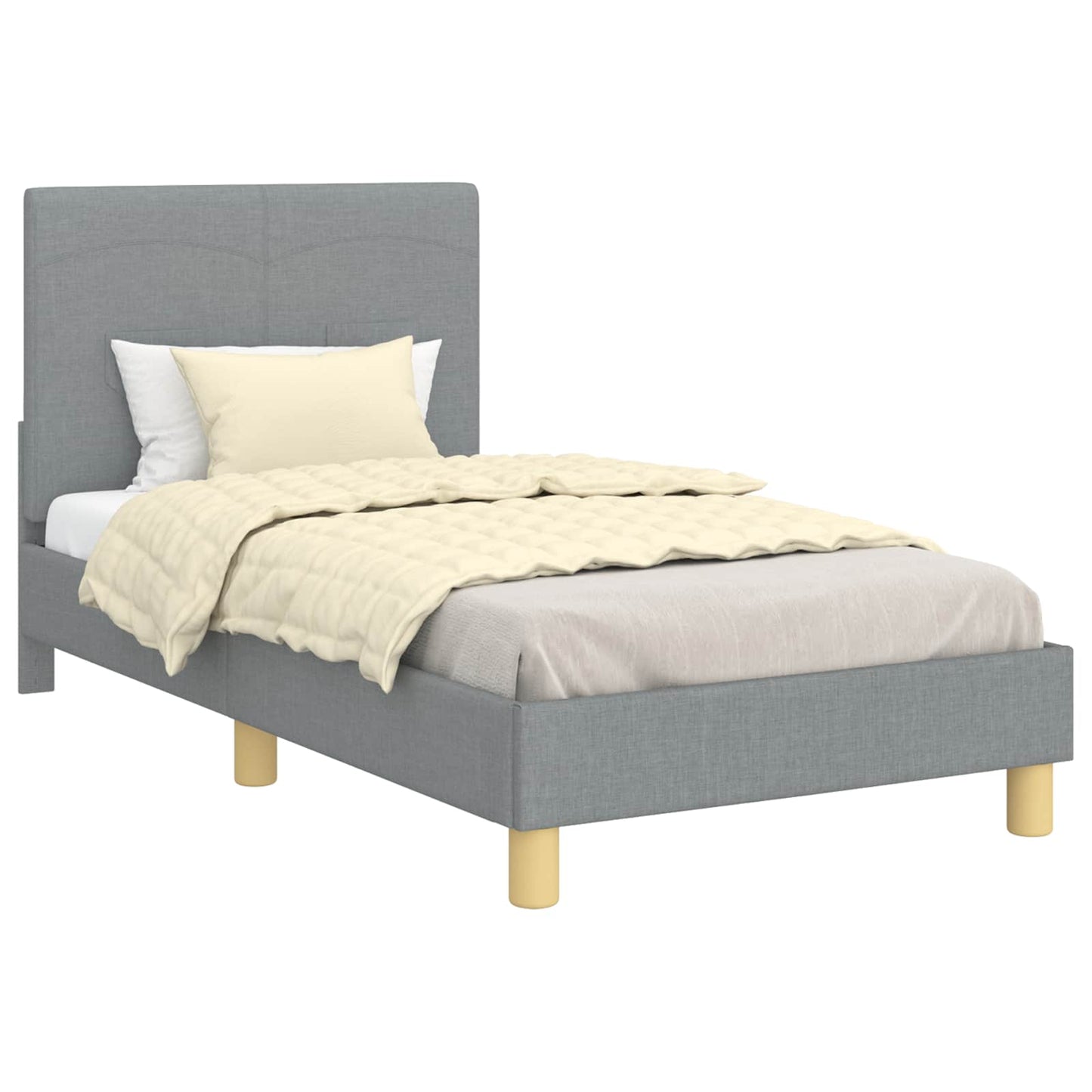 Struttura letto bambini con testata Grigio chiaro 80 x 160 cm