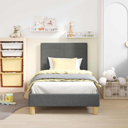 Struttura letto bambini con testata Grigio scuro 80 x 160 cm