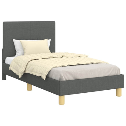 Struttura letto bambini con testata Grigio scuro 80 x 160 cm