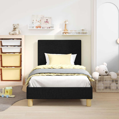 Struttura letto bambini con testata Nero 80 x 160 cm Tessuto