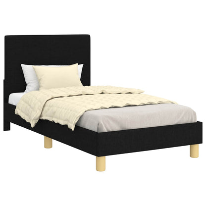 Struttura letto bambini con testata Nero 80 x 160 cm Tessuto