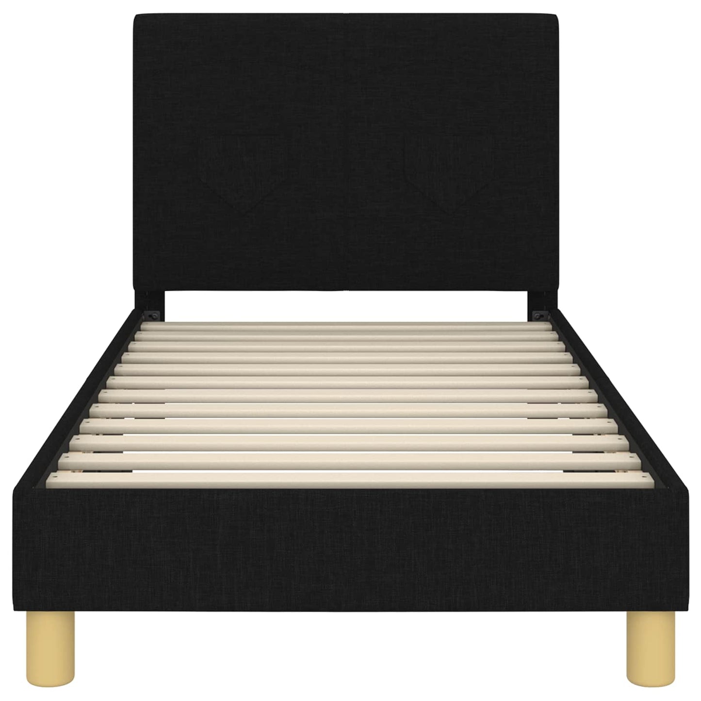 Struttura letto bambini con testata Nero 80 x 160 cm Tessuto