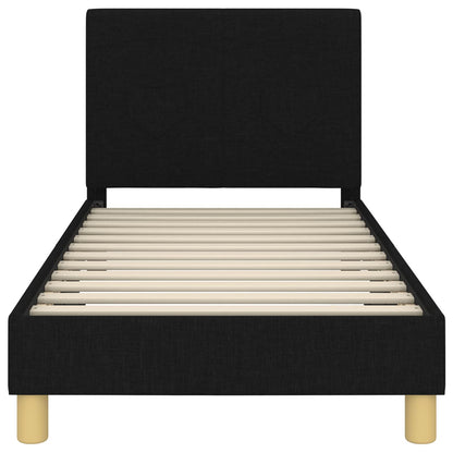 Struttura letto bambini con testata Nero 80 x 160 cm Tessuto
