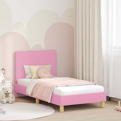 Struttura letto bambini con testata Rosa 80 x 160 cm Tessuto