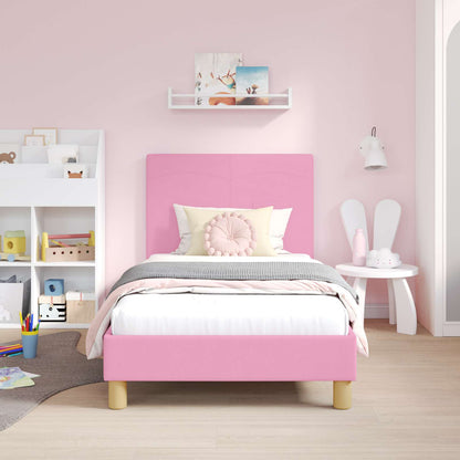 Struttura letto bambini con testata Rosa 80 x 160 cm Tessuto