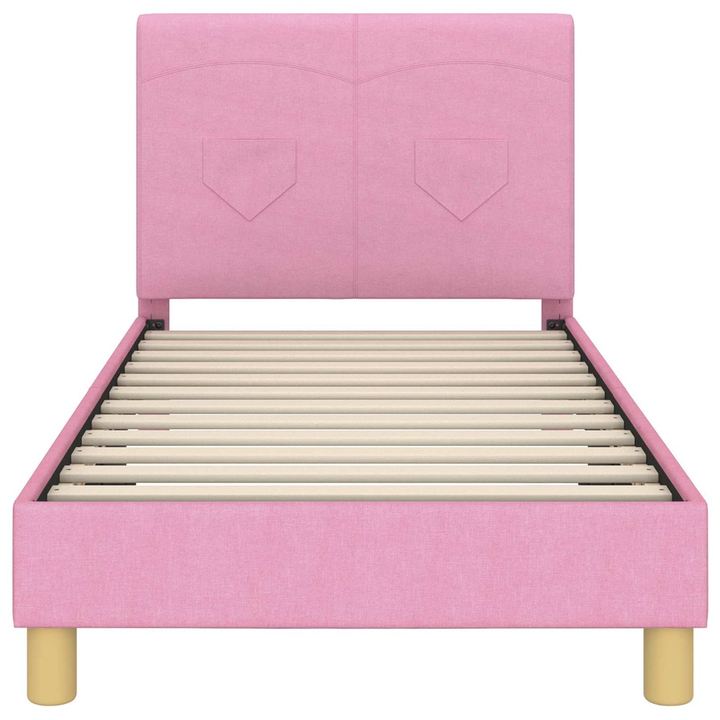 Struttura letto bambini con testata Rosa 80 x 160 cm Tessuto