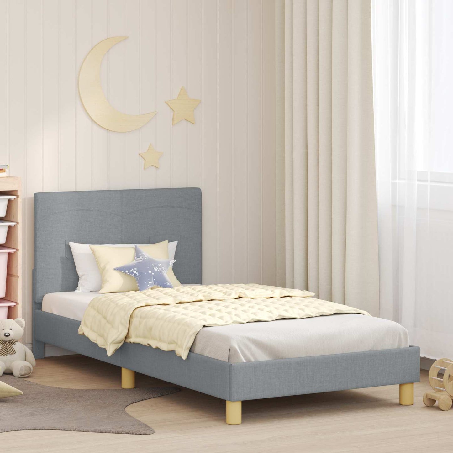 Struttura letto bambini con testata Grigio chiaro 80 x 200 cm