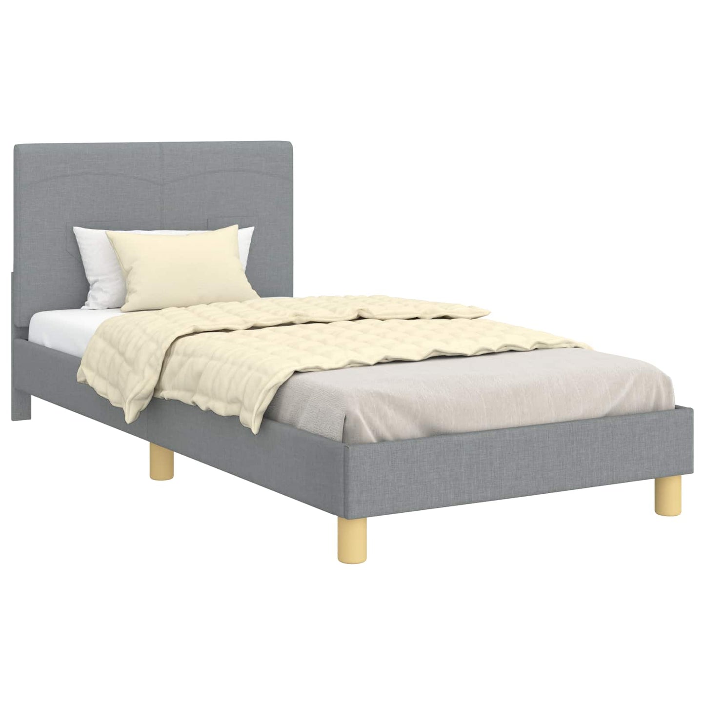 Struttura letto bambini con testata Grigio chiaro 80 x 200 cm
