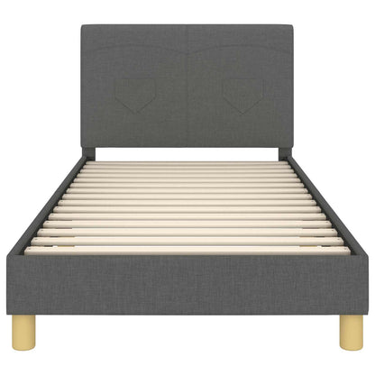 Struttura letto bambini con testata Grigio scuro 90 x 190 cm