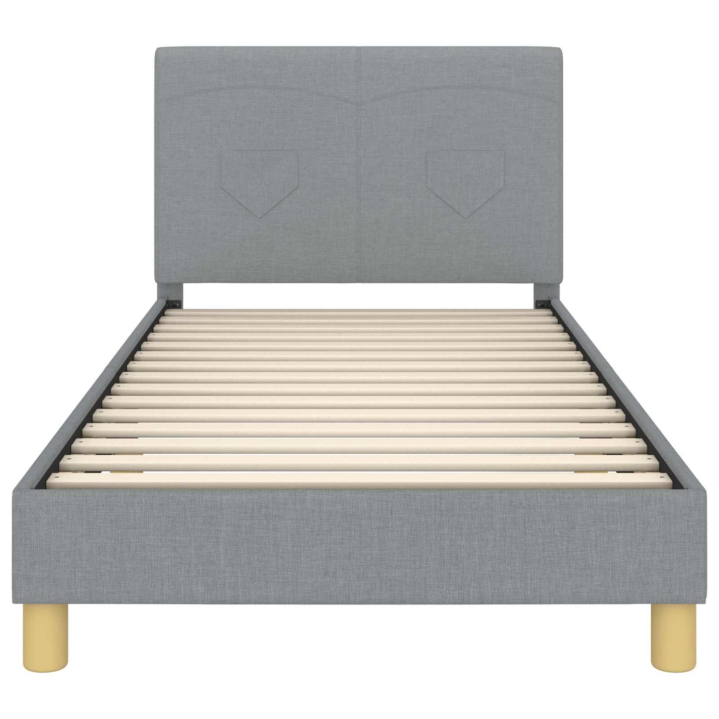 Struttura letto bambini con testata Grigio chiaro 90 x 200 cm