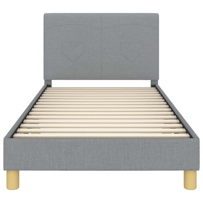 Struttura letto bambini con testata Grigio chiaro 90 x 200 cm