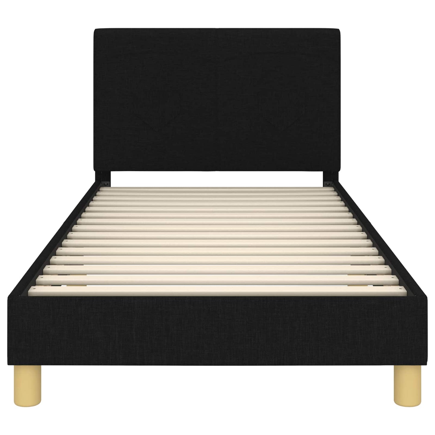 Struttura letto bambini con testata Nero 90 x 200 cm Tessuto